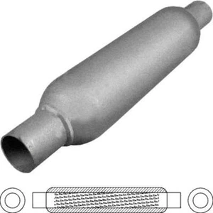 Hotdog Muffler 3 1/2" Round, 9" Long, 1 3/4" Pipe Size Spiral Louvered Mild - Picture 1 of 1
