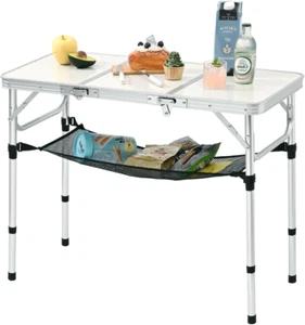 3Ft Aluminum Folding Picnic Table - Lightweight & Portable Outdoor Table with Ad - Picture 1 of 6