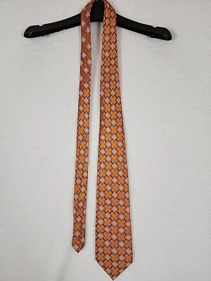 Steve Harvey Men's Tie All Silk Gold Multicolor Geometric Patern 60"  X  4" VGC - Image 1 of 4