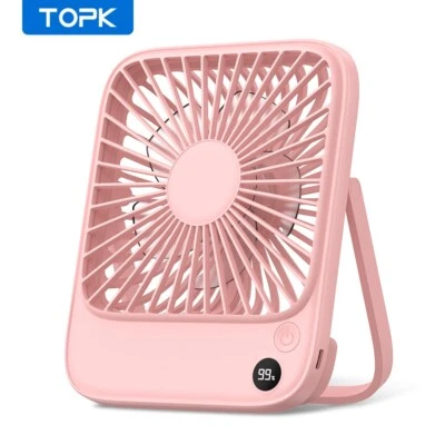 Ventilador de mesa TOPK 5000mAh recarregável silencioso fino ventilador de mesa pessoal - Imagem 1 de 4