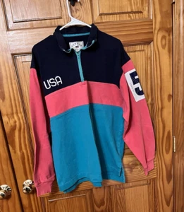 MENS CUTTER & BUCK PULLOVER 1/4 ZIP SWEATSHIRT EMBROIDERED MULTICOLOR SZ L USA - Picture 1 of 12