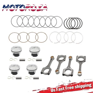 NEW 4 Set Connecting Rod Piston for 11-19 Hyundai Sonata Kia Sorento Optima 2.4L - Picture 1 of 9