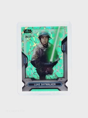 2023 Star Wars High Tek LUKE SKYWALKER /75 - Green Giraffe Diffractor - Image 1 of 2