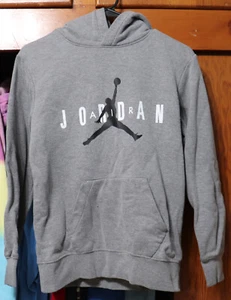 Nike Air Jordan Jumpman Fleece Pullover Gray Hoodie Youth Large YL 12-13 - Picture 1 of 7