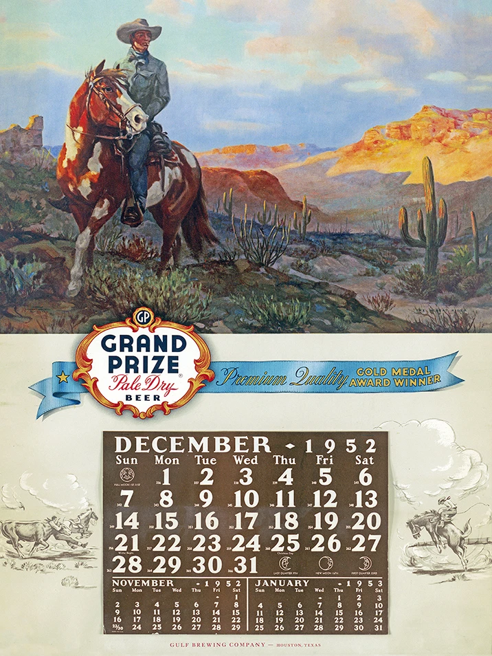 PÓSTER CALENDARIO PUBLICITARIO "GRAN PREMIO CERVEZA SECA PÁLIDA" Foto 1 de 1