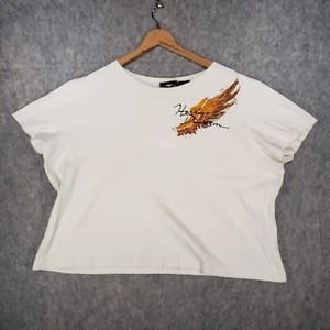 Vintage Harley Davidson Shirt Womens 20 Cream Biker Motorcycle 90s Made USA Top - Picture 1 of 10