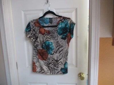 Женский пуловер Suzie in the City со смелым принтом с коротким рукавом блузка с блестками PL - Изображение 1 из 4