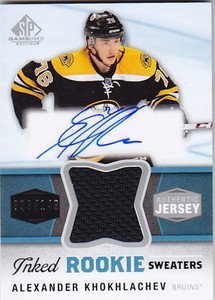2014-15 UD SP GAME USED INKED ROOKIE ALEXANDER KHOKHLACHEV #/149 AUTO JERSEY