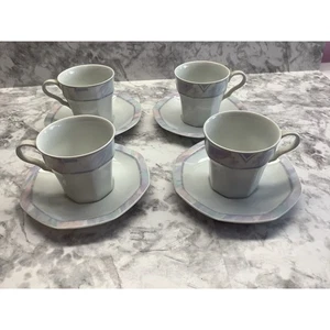 4er Set Savoir Vivre "Celina" flache Tasse und Untertasse Set.  Vintage China  - Bild 1 von 5