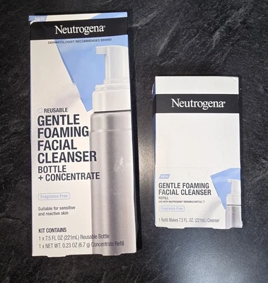 Neutrogena Botella Limpiador Facial Espumoso Suave Reutilizable + Recarga Concentrado Foto 1 de 4