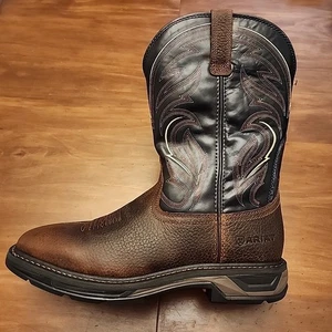 $190 ARIAT WORK 14 EE Wide WorkHog XT Algodón Madera Puntera Carbono Marrón Engrasado Rowdy - Imagen 1 de 15