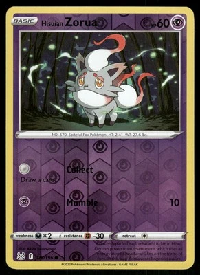 #075/196 Hisuian Zorua SWSH11: Lost Origin - Reverse Holo - Image 1 of 2