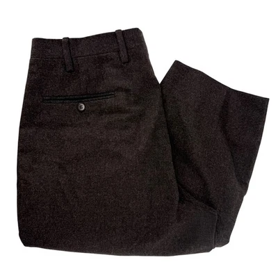 Pantalones de vestir de lana Kiton Napoli para hombre talla 48 33X27 marrón frente plano hechos en Italia Foto 1 de 4