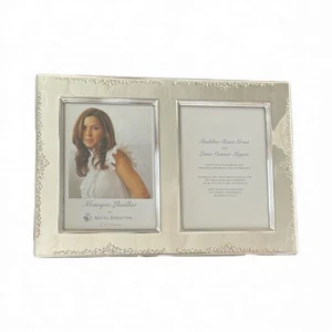 Monique Lhuillier for Royal Doulton 13.5 X 9.5 Photo Frame, Silver T - Picture 1 of 3