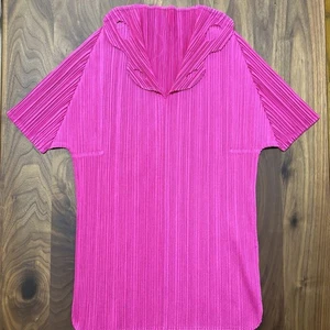 PLEATS PLEASE ISSEY MIYAKE Collared Shirt Blouse Pink Size 3 - Picture 1 of 7