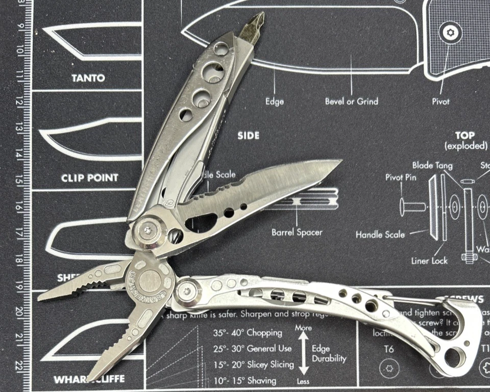 LEATHERMAN Skeletool Multi Herramienta SS Combo Borde Hoja Cuchillo Alicates En muy buen estado Foto 1 de 4