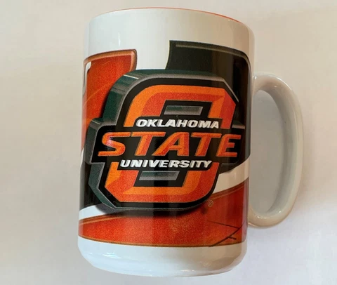 Set of 2 NCAA Oklahoma State Cowboys 15 Oz Jumbo Coffee Tea Mugs Cups Logo Cover