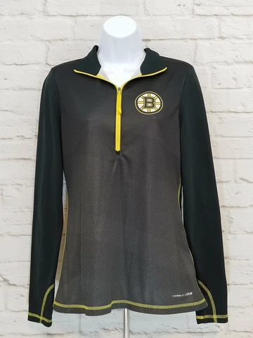 Majestic Boston Bruins Jacket Womens Medium Therma Base Pullover Hockey Ladies Cover