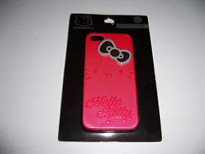 HELLO KITTY RED WITH BLACK & GRAY BOW CELL PHONE CASE IPHONE 5 NEW! - Picture 1 of 2