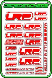 RC STICKER SHEET LRP ELECTRONIC ESC SPEEDY MOTOR R/C VTEC R/C 1/10 RED WHITE R/C - Picture 1 of 8