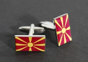 Manschettenknöpfe Flagge Nordmazedonien - 18 x 12 mm - Bild 1 von 1