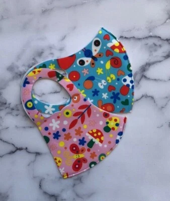 2 Piece Butterfly Toddlers Kids Boys Girls Reusable Face Masks - Image 1 of 4