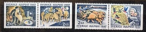 SWEDEN/1987/MNH/SC#1657-1660/CHRISTMAS / 2 STRIPS OF 2 - Picture 1 of 1