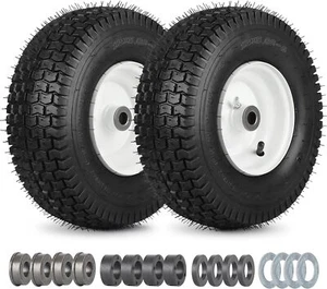13x5.00-6 Rubber Lawn Mower Tire and Wheel 2 Pcs Replacement Riding Mowers Lawn - Picture 1 of 8