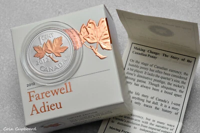 2012 - Canada 1 cent, "Fairwell to the Penny" 1/2 oz .999 silver coin w/ all OMP - Image 1 of 4