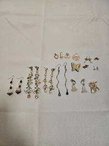 Random Jewelry Lot Colorful Pinks 10 Earrings 5 Charms - Picture 1 of 22