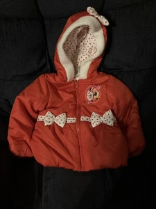 New Disney Minnie Mouse Full Zip puffer Hooded Jacket | Coat 4t - Picture 1 of 9