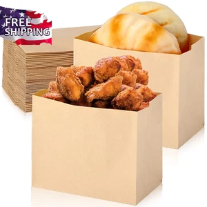 200 Count Brown Kraft Paper Snacks Bags Disposable Greaseproof Brown Sandwich Lu - Picture 1 of 12