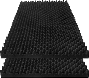 2 Pack Acoustic Panels, 48X24X2 - Soundproof Foam, Black - Picture 1 of 12