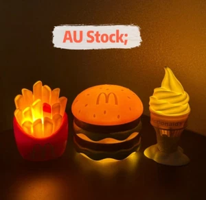 McDonald's 2024 Exclusive Big Mac, Fries & Cone Lights/Night Lamp Full Set Of 3 - Picture 1 of 6