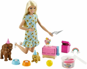 Barbie Bambola e Cucciolo Party Playset con Cuccioli Impasto e Stampo per Torte - Foto 1 di 5