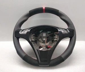 ALFA ROMEO GIULIETTA MITO Leather Steering Wheel PIANO BLACK ALCANTARA RED NEW - Picture 1 of 10