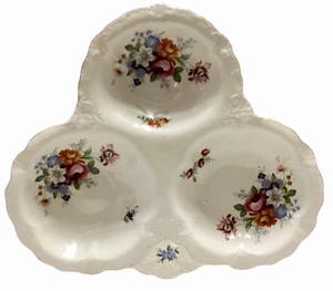 Vintage James Kent Old Foley 3 Section Relish Dish Chinese Rose Pattern England - Picture 1 of 6
