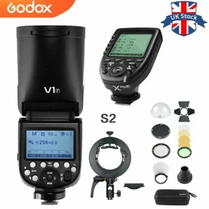 Godox V1F TTL HSS Flash Testa Tonda + Trigger XPro-F per Fuji + Staffa S2 + Set AK-R1 - Foto 1 di 12