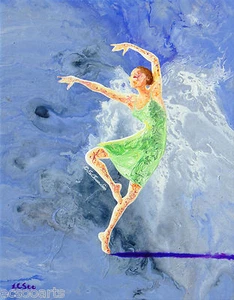Original Acrylic Abstract Ballerina Painting "A Dance With Angel" Artist Signed - Picture 1 of 5