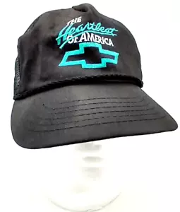 Chevrolet Snapback Truckers Hat Mesh Heartbeat Of America Chevy Bowtie Vintage - Picture 1 of 9