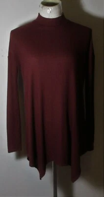 ТИШИНА + ШУМ бордовый ассиметричный насмешливый туника верхний размер S - Изображение 1 из 4