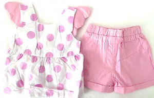 Littluns Baby Girl 2 Piece Shorts And Tank Outfit Size 6 Months - Picture 1 of 2