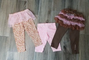 Lot Of 3 Toddler Girl 18 Months Leggings Ruffles Frills Calvin Klein Swiggles - Picture 1 of 9