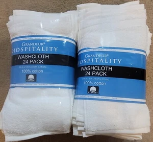 2er Pack Grandeur Hospitality Handtücher Waschlappen je 24 Stück 100% Baumwolle - Bild 1 von 1