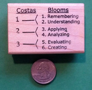 COSTAS/BLOOMS - Estampilla de goma para maestro montada en madera para pensamiento crítico - Imagen 1 de 2