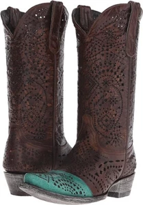 NEU IM KARTON OLD GRINGO STRECHER MESSING/TÜRKIS DAMEN L2203-2 STIEFEL GRÖSSE 9,5 $ 500 - Bild 1 von 7