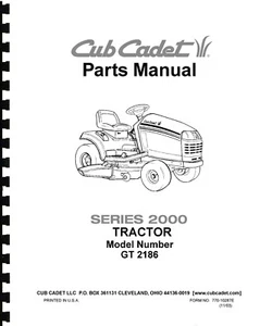 Parti Cub Cadet modello manuale n. GT 2186 - Foto 1 di 1
