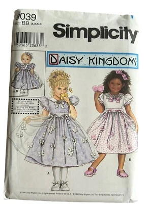 Daisy Kingdom Simplicity 9039 pattern dress BB 3 4 5 6 Girls Matching 18”  Doll - Image 1 of 3