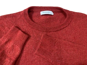 WoolOvers Men's Fine Merino Wool / Cashmere Crew Neck Sweater, Red, Size L - Picture 1 of 9