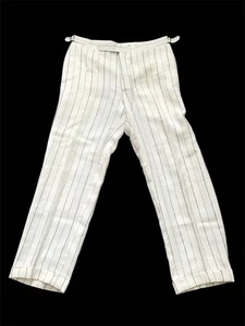 Pantalones de vestir vintage Polo Ralph Lauren lana para hombre 36 R rayas crema hechos en Italia - Imagen 1 de 17